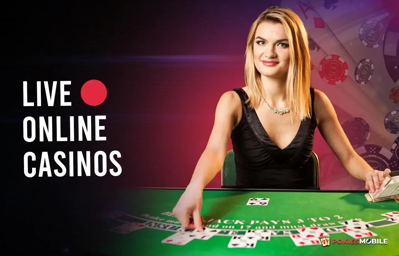Tampilan meja kasino live dengan dealer dan layar permainan